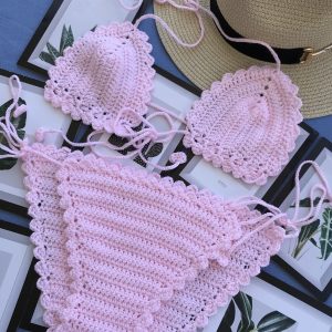 Örgü bikini takımı